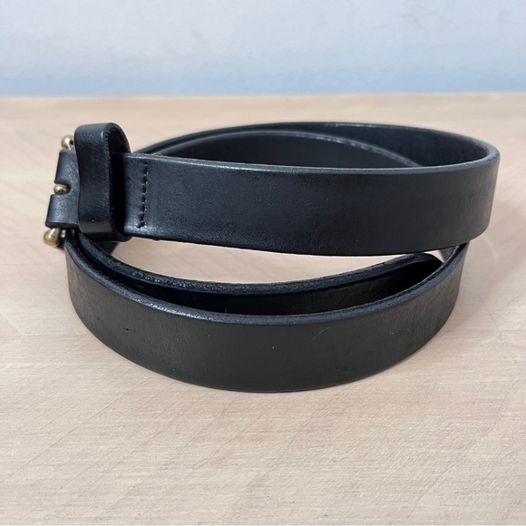 Roundtree & Yorke Genuine Leather Belt Brass Hardware 1" width made in Italy - Picture 3 of 11